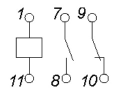  Схема подключения и расположения выводов реле НЛ-8 