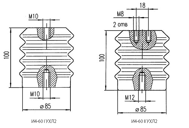Рис.1.1 Схематическое изображение изолятора И4-60